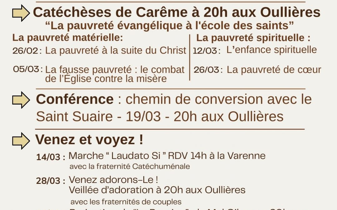 Propositions de carême en communauté paroissiale
